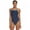 Black/Red, variant on Sporti Solid Piped Thin Strap One Piece Swimsuit, High Cut, Unpadded, Athletic (Women’s)