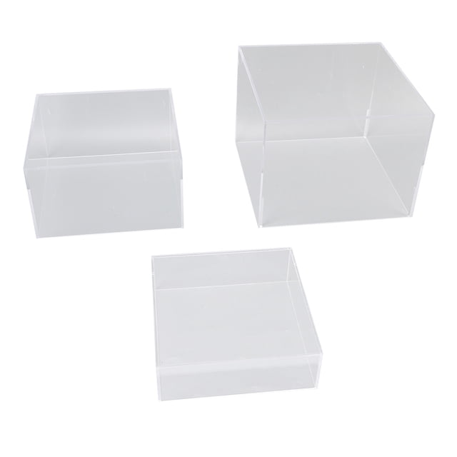 Acrylic Cubic Risers, Acrylic Display Stand for Dessert Table, Buffet Tables Food Showcase Acrylic Cube Stand Risers Plastic Square Containers for Collectibles Wedding Party