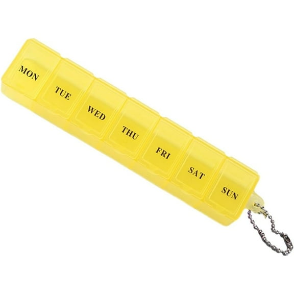 7 Day Pill Organizer, Weekly Pill Organizer, Large Weekly Pill Box Organizer 7 Day, Small Compartments, Portable Daily Med Container to Hold Supplements and Medications, Blue