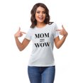 thumbnail image 4 of Inkmeso Crew Neck Mom Wow Graphic Tshirt Short Sleeve Women Cotton Tee Casual, 4 of 9