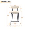 thumbnail image 3 of BeesClover Boucle Bar Stools Set of 2, 26 Inch Boucle Barstool Chairs with Back, Modern Metal Tall Bar Stools, Upholstered Counter Height Bar Chairs for Kitchen & Kitchen Island, 3 of 8