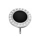 thumbnail image 4 of Silver Elegant Round Stud Earrings Exquisite Fashionable Rhinestone Earrings Jewelry Accessory Black, 4 of 4
