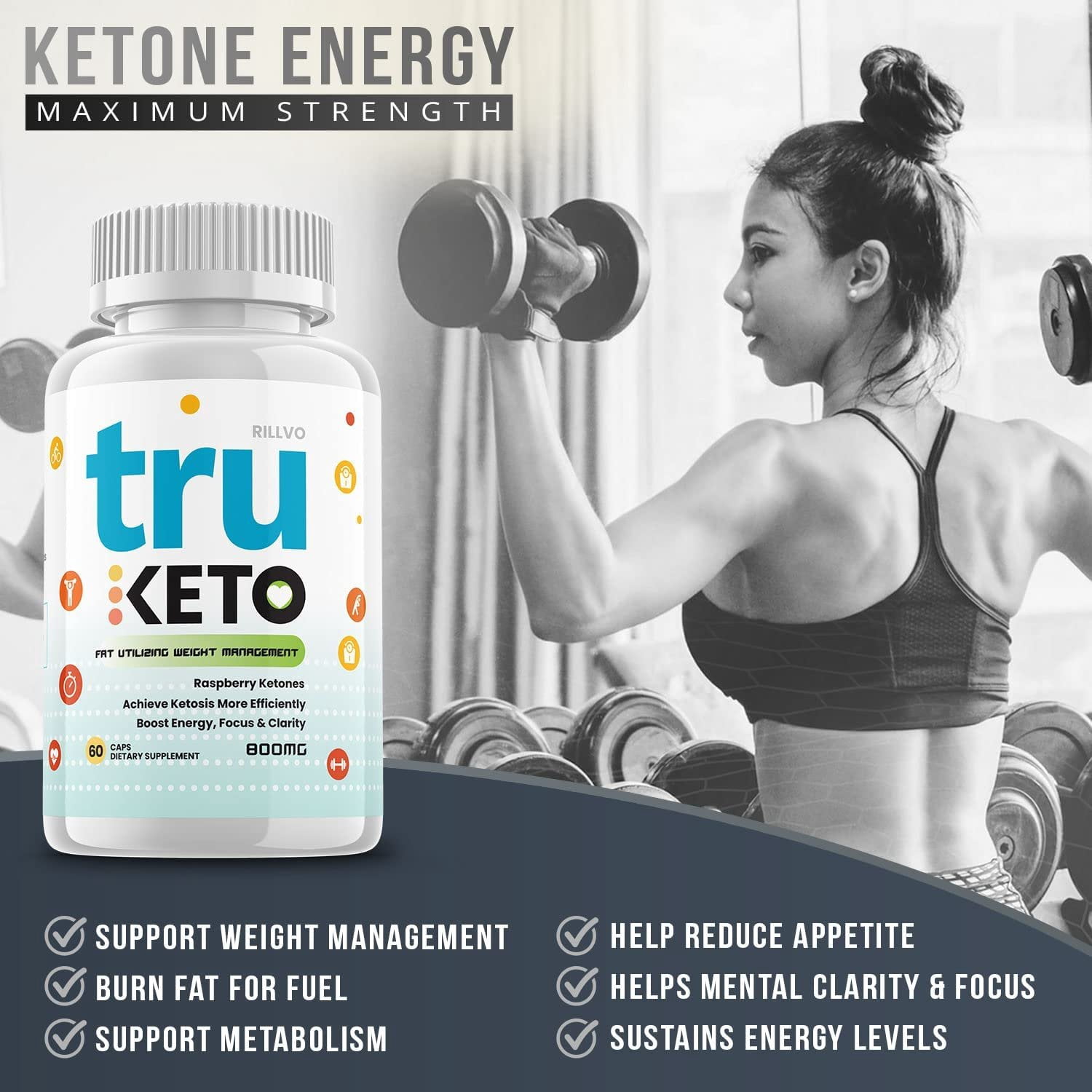 5 Pack Tru Keto Pills, Advanced Ketogenic Formula 300 Capsules