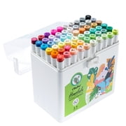 Ohuhu Unique 60 Colors Brush-and-Chisel Dual Tips Alcohol-Based Markers with 1 Colorless Blender for Coloring