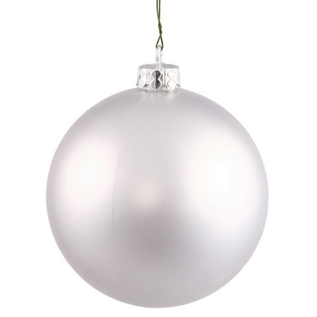 

Vickerman-Plastic Matte Silver 10-inch Ball Ornament10 SilverMatteBallUVDrilledCap