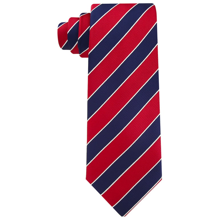 Scott Allan Mens Striped Necktie - Red and Black
