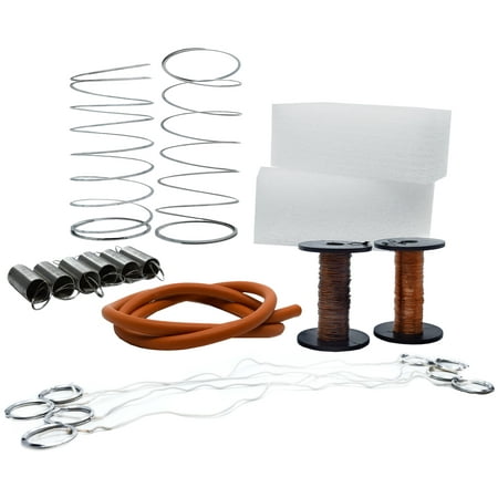 Copper Tubing Kit - Elastic Material Kit, Elasticity Experiments (Springs, Rubber Tubing, Copper Wire, Foam Blocks, Elastic Cords with Metal Loop Ends) - Eisco Labs