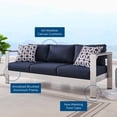 thumbnail image 4 of Lounge Sofa, Aluminum, Metal, Steel, Silver Blue Navy, Modern Contemporary Urban Design, Outdoor Patio Balcony Cafe Bistro Garden Furniture Hotel Hospitality, 4 of 10