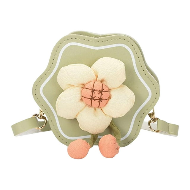 Lindo bolso bandolera con flores, bolso cruzado, lindo bolso de piel sintética, regalos para niñas Verde