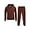 Brown, variant on Girls' Activewear Sets - 2 Piece Fleece Full Zip Hoodie Sweatshirt and Sweatpants (7-16)