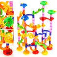 thumbnail image 3 of (Free One Week Delivery)X  105-Piece Kids Transparent Plastic Marble Run Coaster Track for STEM  Learning  Education, 3 of 8