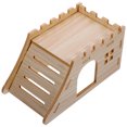 thumbnail image 3 of Miangastore 1 Set of Double-tier Hamster Wood House Wooden Rabbit Hideout Small Animals Hut With Ramp, 3 of 9