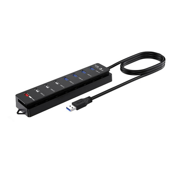 USB 3.0 Hub 8 Port Powered USB Hub USB Splitter with Individual Switches Power