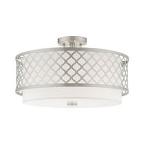 Livex Lighting  Arabesque 3 Light Brushed Nickel Indoor Flush Mount - Silver