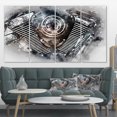 thumbnail image 1 of Motorcycle Engine Aquarelle - Impression sur Toile Contemporaine, 1 of 3