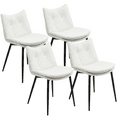 thumbnail image 6 of Homhum Upholstered Dining Chairs Set of 4, Faux Leather Kitchen Chairs w/ Button Tufted Back, White, 6 of 9
