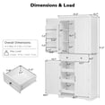 thumbnail image 2 of Harper & Bright Designs Farmhouse Kitchen Pantry Cabinet with Shelves and Door, Freestanding Cupboard Storage Cabinet with 2 Drawers and 3 Pull Out Cabinet Organizers, White, 2 of 17