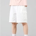 thumbnail image 4 of ITSAME Boys Cargo Shorts Quick-Dry Multi-Pocket Loose Fit Summer Outdoor Casual Shorts White Size 10, 4 of 8