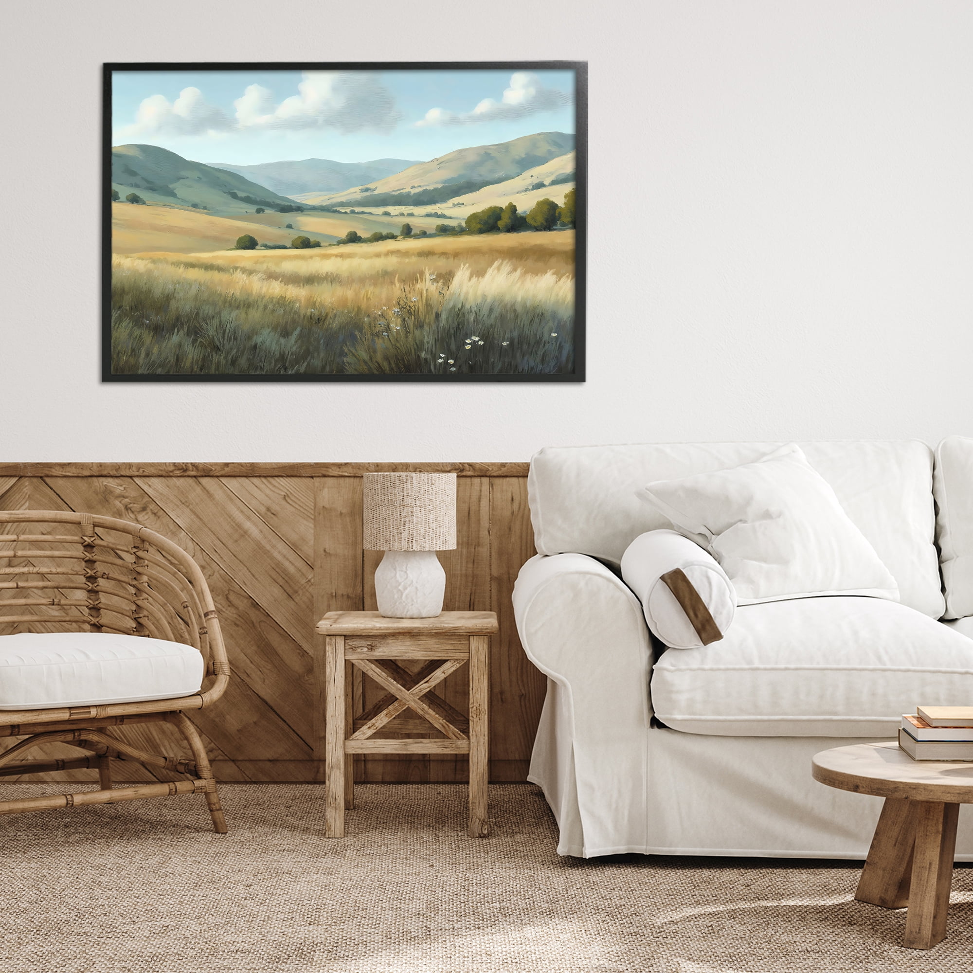 Stupell Industries Rolling Hills at Golden Hour Black Framed Giclee Art, design by Creative Studio