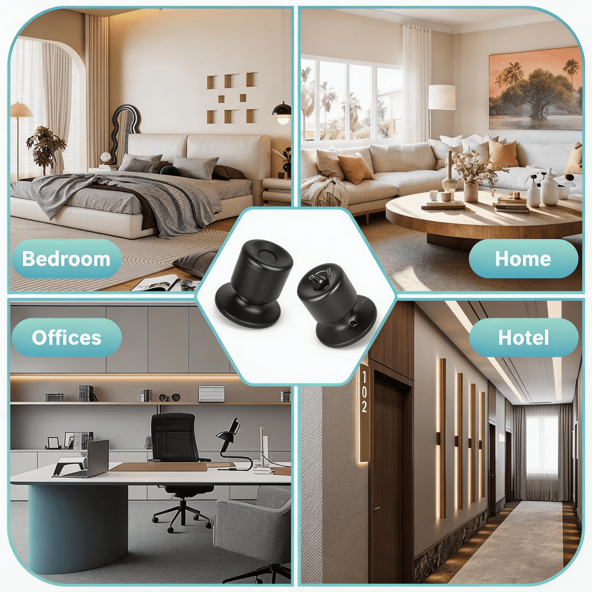 Fingerprint Door Lock, Smart Fingerprint Door Knob with Lock, Biometric Door knob with App Control & Key, Keyless Thumbprint Entry Door Lock for Bedroom, Front Door, Home, Apartment Office