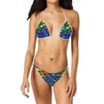 thumbnail image 1 of Swimming Suits for Women Trendy 3D Digital Print Three-Point Separates Bikinis Blue Womens Bathing Suits M, 1 of 5