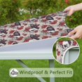 thumbnail image 6 of Beige Skull Crow Flower Pattern Square Fitted Tablecloth with Elastic Edge,Square Table Cover,Washable Elastic Table Cover for Home Kitchen Party Decor 36"x36", 6 of 6