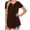Coffee, variant on T-Shirts Shirts For Women Sevevn Women's Casual Loose Solid Color Crewneck Short Sleeve Button T-Shirt Tops