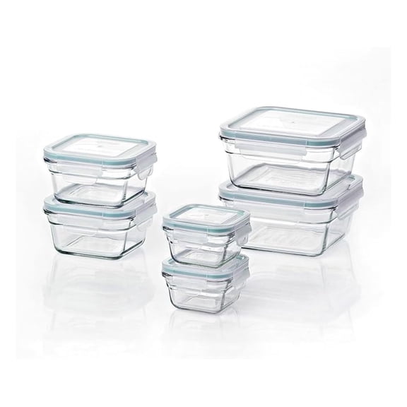 Oven and Microwave Safe Glass Food Storage Containers 12 Piece Set