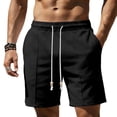 thumbnail image 7 of VBVC Men's Cotton-Linen Shorts with Pockets,Lightweight Workout Golf Shorts For Men,Black,S-2XL, 7 of 7