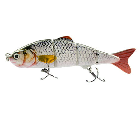 Ustyle Plastic Lures Artificial Fish Shape Bait Metal Triple Claws