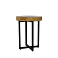thumbnail image 3 of 18" Wooden Hand Carved Modern Stool Solid Wood Rustic Handmade Home Decor Night Stand Accent Display Side End Table WST-IR2 Stool, 3 of 4