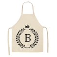 thumbnail image 3 of Linen Kitchen Apron - Letter Printed Cotton Linen Sleeveless Apron Kitchen, 3 of 9