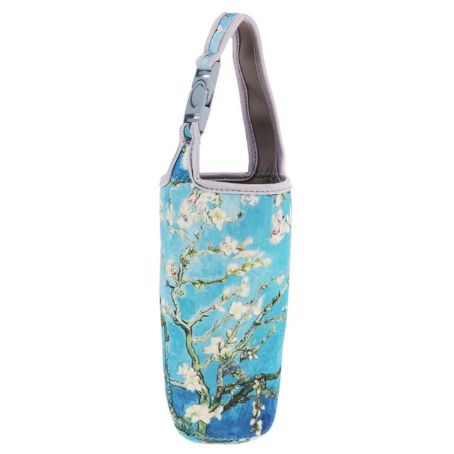 Bolsa de neopreno aislante para botella de agua, funda protectora para vaso de 30 oz Flor azul