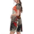 thumbnail image 2 of Lsque Abstract Red Koi Fish Art Print Women's Casual Dress T-Shirt Summer Short Sleeve Scoop Neck Swing Dresses, 2 of 6