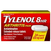 TYLENOL Arthritis Pain Caplets Push & Turn Cap, 24 ea (Pack of 4)