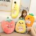thumbnail image 3 of Linda Almohada De Peluche De Frutas Y Verduras, Juguete Creativo Extraíble De Fresa, Plátano, Aguacate, Zanahoria, Aperitivo, Almohada Con Patrón, Regalo Para Adolescentes Y Niñas Yuarrent FN006821-01, 3 of 5