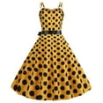 thumbnail image 3 of IBTOM CASTLE Women Vintage Polka Dots Spaghetti Strap Dress 1950s Rockabilly Cocktail Tea Party Homecoming Swing Dresses L Yellow, 3 of 8