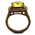 thumbnail image 3 of IP Coffee light Stainless Steel Ring with AAA Grade CZ in Topaz for Women Topaz Stone Color Style TK2677 Size 6, 3 of 4