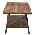 thumbnail image 4 of JERFIT Industrial Farmhouse Coffee Table with Storage Shelf, Rustic Oak Finish and Black Metal X-Base Accent for Living Room, 4 of 5