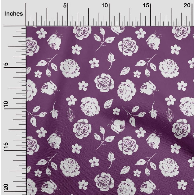 oneOone Velvet Wine Fabric Florals Sewing Craft Projects Fabric Prints By Yard 58 Inch Wide