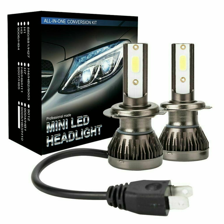 H7 LED Headlight Bulbs All-in-One Conversion Kit - 60W 6240LM LED Headlamp  | 6500K Cool White | Plug-N-Play | Non-Polarity | HID