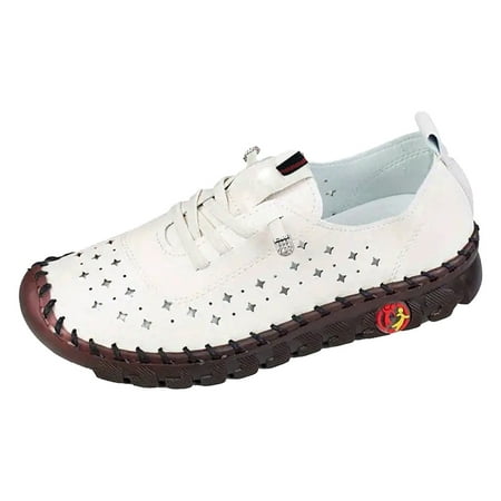 

Huesdet Womens Loafers Leather Penny: Slip On Loafers for Women Casual Dressy Comfort Penny Loafer(White 7.5)