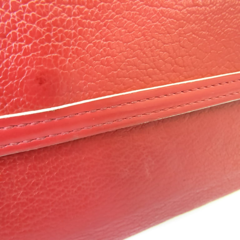 Authenticated Used Louis Vuitton Suhali Porto Tresor International M91881  Women's Suhali Leather Long Wallet (tri-fold) Geranium 