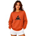 thumbnail image 4 of Womens Vintage Halloween Sweatshirt Crewneck Long Sleeve Pullover with Cute Pumpkin Graphic for Fall Spooky Season, 4 of 6