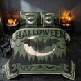 thumbnail image 2 of Homewish Halloween Bat Twin Bedding, Vintage Castle Bedding Comforter Set, Olive Green, Black Reversible 7-Piece, 2 of 7