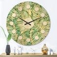 thumbnail image 2 of Designart 'Retro Tropical Foliage I' Mid-Century Modern Wood Wall Clock, 2 of 5