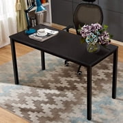 Soges Large Office Desk Wood Writing Desk with Metal Frame Computer Desk Black, 55inch
