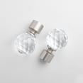 thumbnail image 4 of Muuphra Modern 1" Brushed Nickle Multi-faced Crystal Ball Adjustable Single Curtain Rods,30"-60", 4 of 7