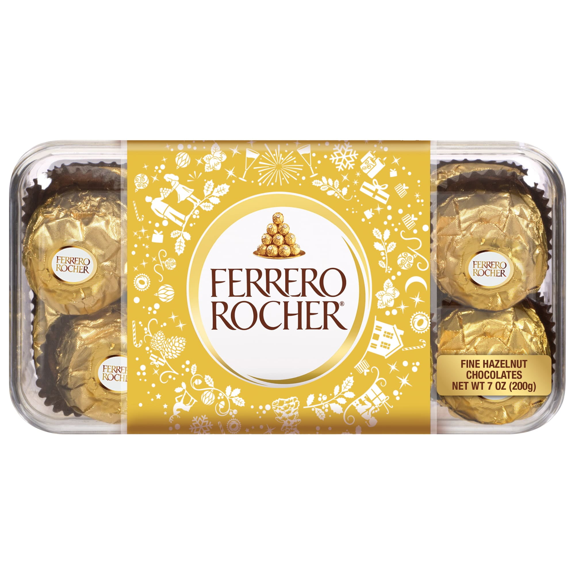 Ferrero Rocher, 16 Count, Premium Gourmet Milk Chocolate Hazelnut, Individually Wrapped Chocolates For Gifting, 7 oz