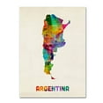 thumbnail image 2 of Trademark Fine Art 	Michael Tompsett 	 Argentina Watercolor Map Canvas Wall Art - 24x32, 2 of 4